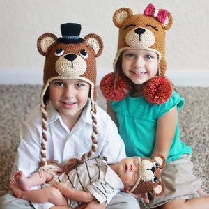 Crochet Bear Hat Pattern. Easy Instructions for Cute Boy & Girl Teddy Bear Animal Beanie for Babies, Kids, Teens and Adults PDF FILE image 4