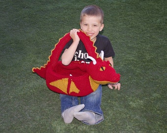 Patrón de crochet de canasta de dragón. Una bolsa mítica única y genial, perfecta para la organización de juguetes de los niños. Regalo fácil y divertido para la búsqueda de huevos de Pascua (archivo PDF)