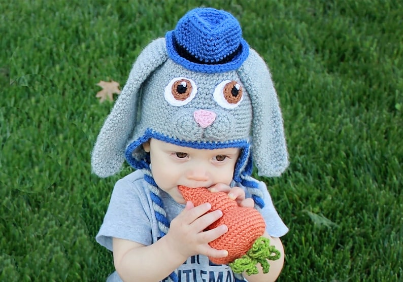 Crochet Bunny Hat Pattern. Easy, Sweet Rabbit Earflap Beanie Instant Download Instructions for cute baby, kid, teen & adult gifts PDF FILE image 5