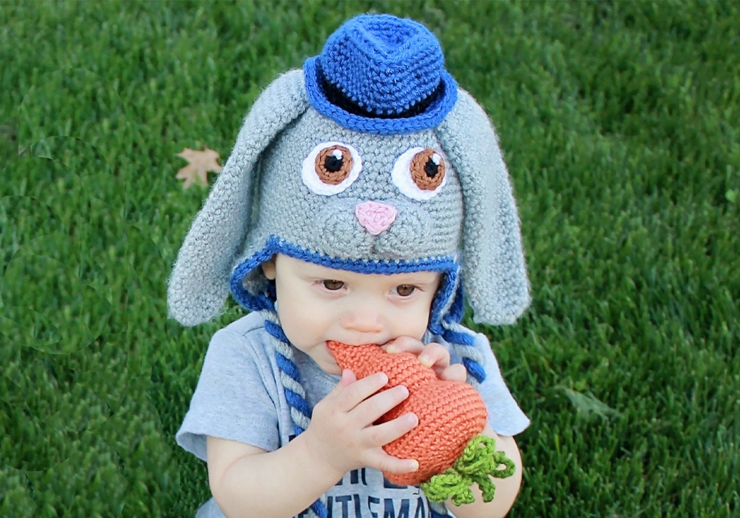 Baby Bunny Crochet Hat (12-18 Months) - READY to SHIP SALE 