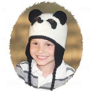 Crochet Panda Hat Pattern. Easy Instructions for Cute Furry or ww Bear Beanie for Babies, Kids, Teens & Adults Halloween Costume (PDF FILE) image 7