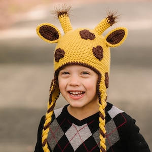 Crochet Giraffe Hat Pattern, Cute Baby, Kid or Adult Animal Beanie Digital Download Instructions, Easy DIY Gift and Photo Prop image 6