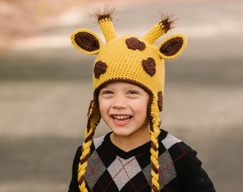 Crochet giraffe hat hotsell