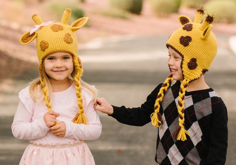 Crochet Giraffe Hat Pattern, Cute Baby, Kid or Adult Animal Beanie Digital Download Instructions, Easy DIY Gift and Photo Prop image 5