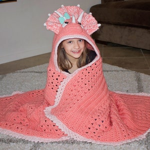 Triceratops Hooded Blanket Crochet Pattern. Cute, Cool, And Easy Dinosaur Afghan Downloadable Instructions for Kids, Teens & Adults image 9