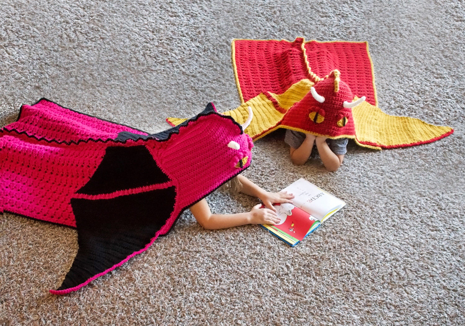 Crochet Dragon Blanket Pattern - Cool Hooded Dragon Afghan Instant Download Instructions. Make Cute Gift for Kids, Teens, Adults (PDF FILE)