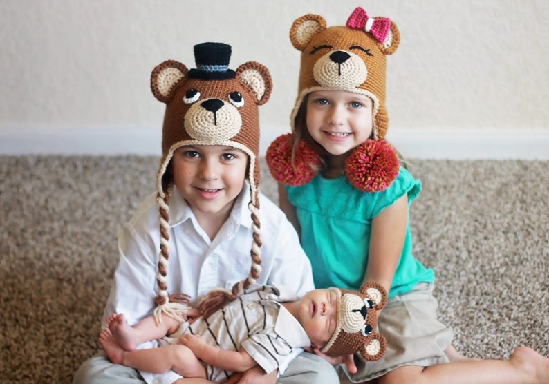 Crochet Bear Hat Pattern. Easy Instructions for Cute Boy & Girl Teddy Bear Animal Beanie for Babies, Kids, Teens and Adults PDF FILE image 3
