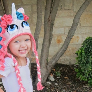 Crochet Unicorn Hat Pattern. Cute Pony Beanie Downloadable Instructions for baby girls, kids, teens and adults. Easy & Beautiful PDF FILE image 10