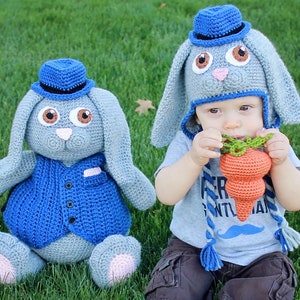 Modèle de jouet de lapin au crochet. Instructions faciles pour la poupée Amigurumi lapin de Pâques garçon et fille mignonne pour la décoration de maison de vacances bricolage fichier PDF image 6