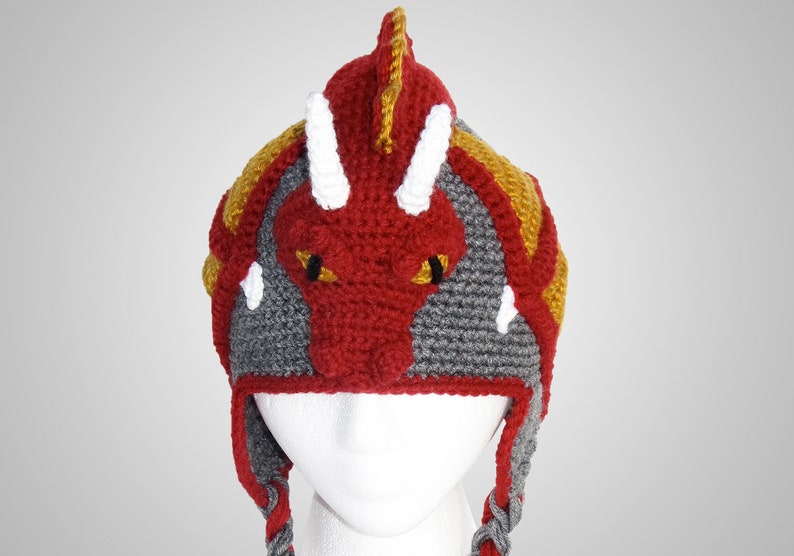 Crochet Dragon Hat Pattern. Easy Instructions for Cool Earflap Beanie. Perfect Gift for Babies, Kids, Teens & Adults PDF FILE image 9