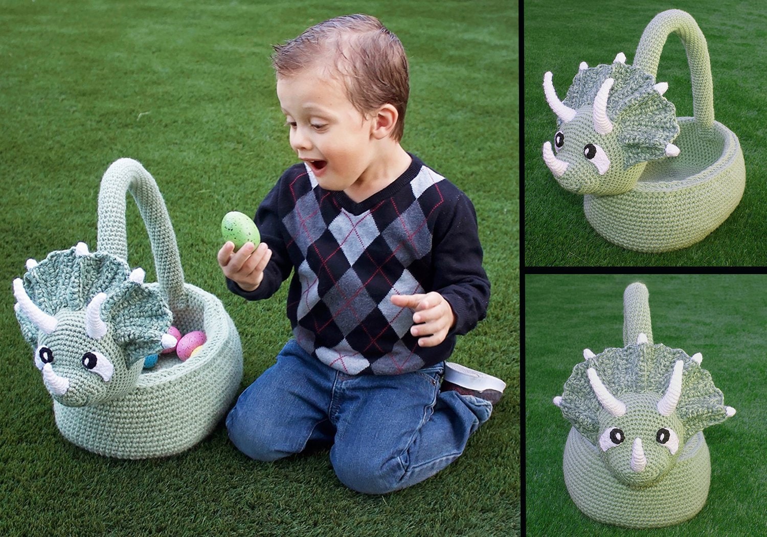 39 Triceratops Crochet Patterns for Dino Lovers, Nursery Decor, and Handmade Gifts 38 Crochet Triceratops Basket Pattern. Easy Written