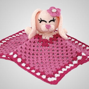 Crochet Bunny Lovey Pattern. Easy Instructions for Cute Boy & Girl Easter Bunny Rabbit Security Blanket for Babies and Children (PDF FILE)