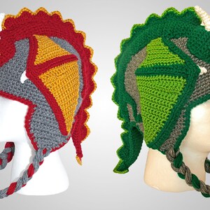 Crochet Dragon Hat Pattern. Easy Instructions for Cool Earflap Beanie. Perfect Gift for Babies, Kids, Teens & Adults PDF FILE image 2