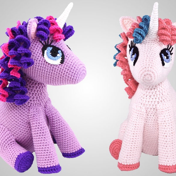 Crochet Unicorn Pattern. Easy Instructions for Cute Pony Stuffed Toy / Stuffie / Softie / Amigurumi. Perfect for Baby & Kid Gifts (PDF FILE)