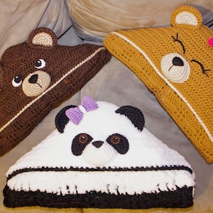Crochet Bear Blanket. Cute, Easy Panda & Teddy Bear Hooded Afghan Instant Download Instructions for Baby, Kid, Teen and Adult (PDF File)