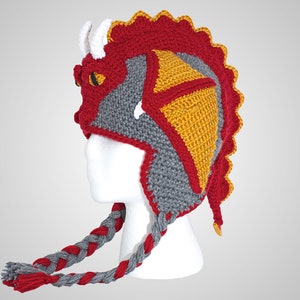 Crochet Dragon Hat Pattern. Easy Instructions for Cool Earflap Beanie. Perfect Gift for Babies, Kids, Teens & Adults PDF FILE image 10
