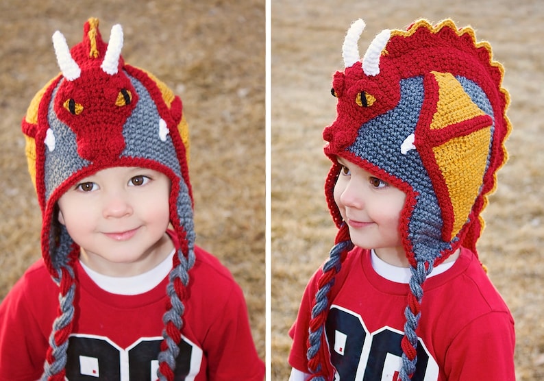 Crochet Dragon Hat /& Stuffed Animal Toy Pattern Combo Pack PDF File Easy and Cool Beanie and Stuffie Instructions for Kids and adults