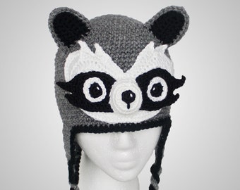 Crochet Raccoon Hat Pattern. A Fun 