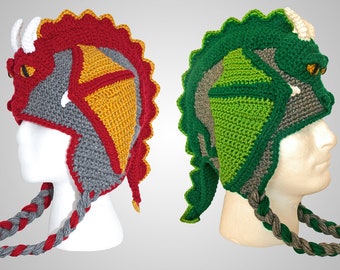 Crochet Dragon Hat Pattern. Easy Instructions for Cool Earflap Beanie. Perfect Gift for Babies, Kids, Teens & Adults (PDF FILE)