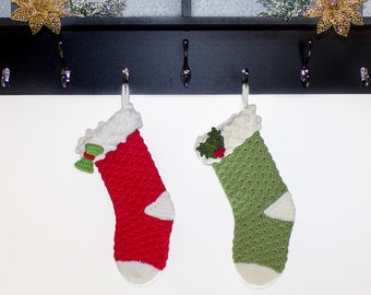 Crochet Christmas Stocking Pattern. Easy Instructions for Beautiful, Fancy Holiday Home Decor Customizable for Boys & Girls  (PDF File)