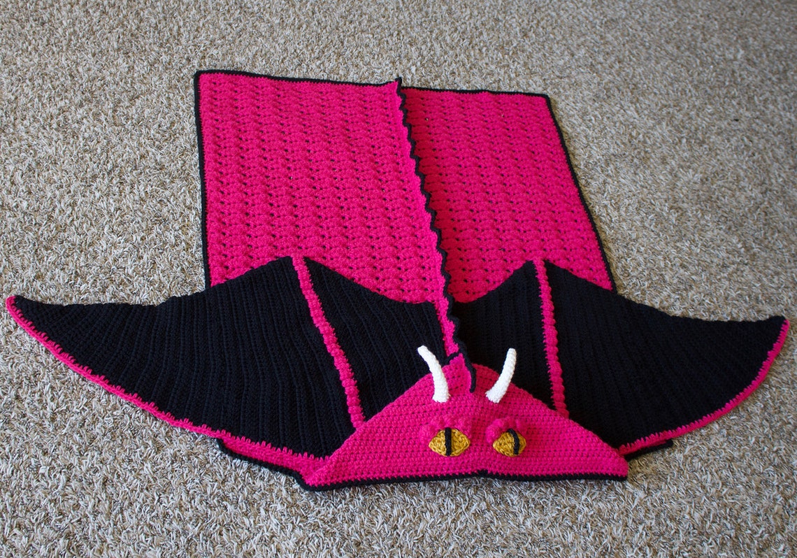Crochet Dragon Blanket Pattern Cool Hooded Dragon Afghan Etsy Hong Kong