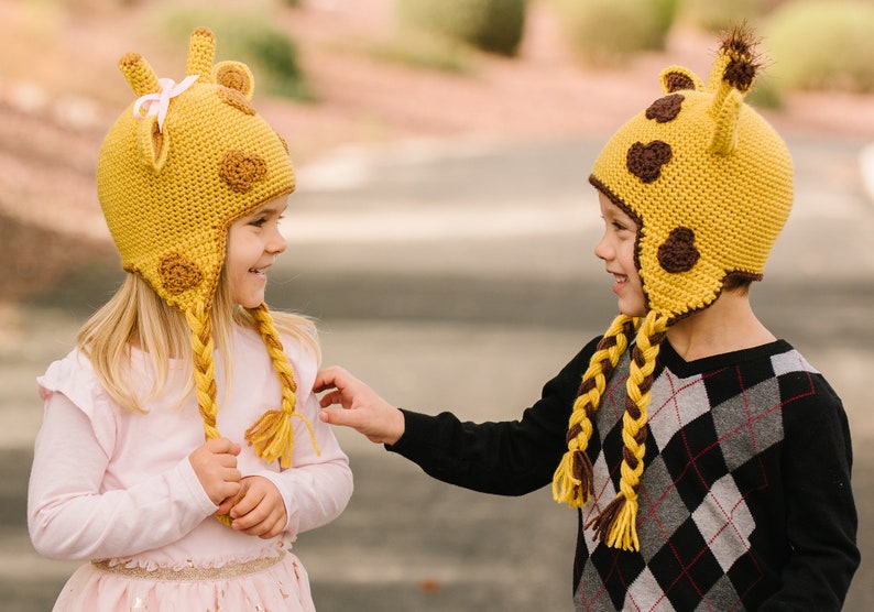 Crochet Giraffe Hat Pattern, Cute Baby, Kid or Adult Animal Beanie Digital Download Instructions, Easy DIY Gift and Photo Prop image 4