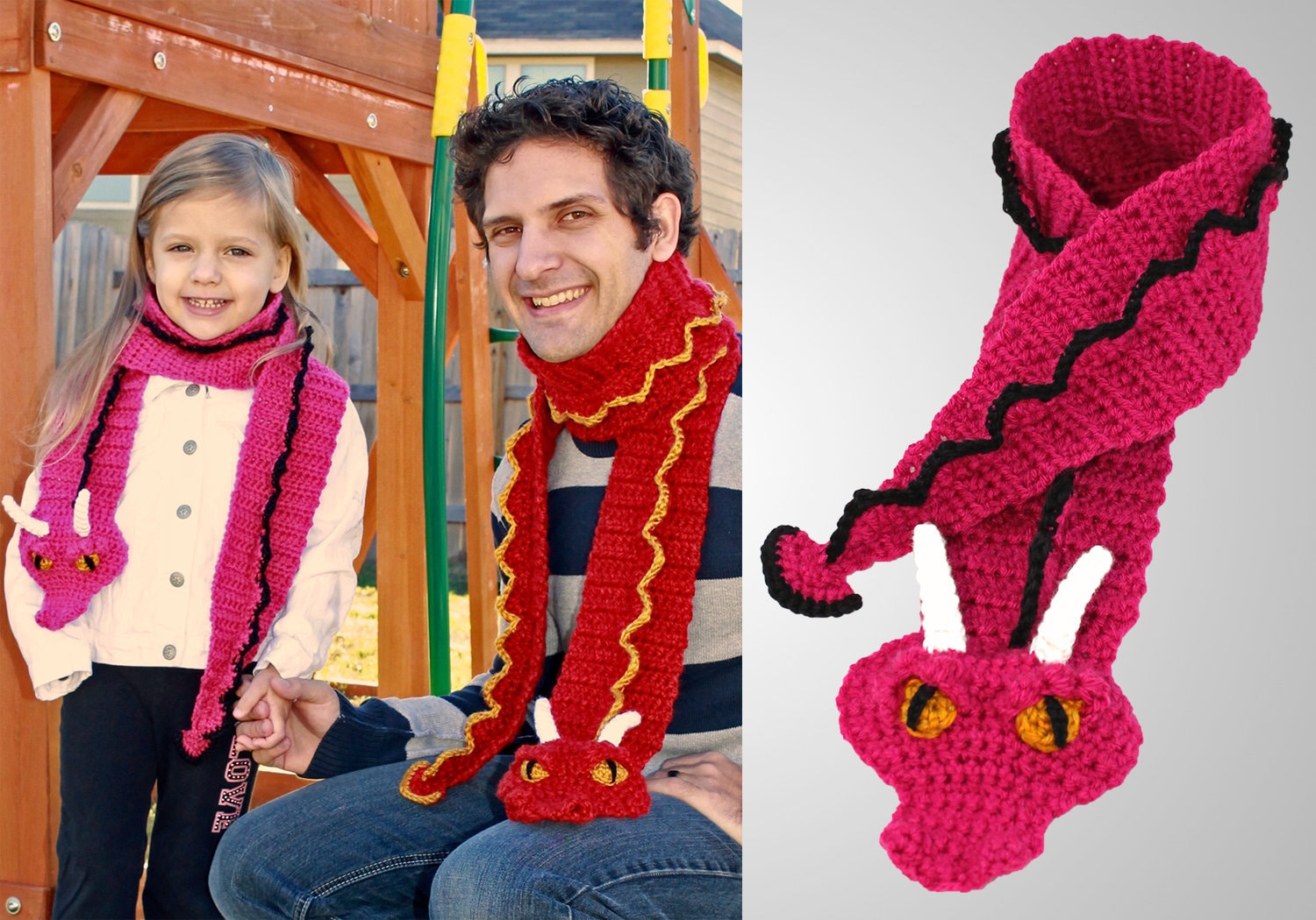 Crochet Dragon Scarf Pattern. Easy Instructions for Cool Winter Neckwear. Unique Scarf Puppet Makes Perfect Gift for Kids & Adult (PDF File)