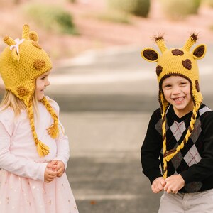 Crochet Giraffe Hat Pattern, Cute Baby, Kid or Adult Animal Beanie Digital Download Instructions, Easy DIY Gift and Photo Prop image 7