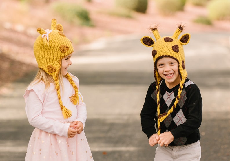 Crochet Giraffe Hat Pattern, Cute Baby, Kid or Adult Animal Beanie Digital Download Instructions, Easy DIY Gift and Photo Prop image 7