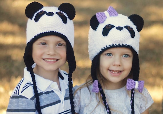 Panda Bear Bonnet Baby Bear Hat Panda Costume panda Bonnet Kids Halloween  Costume Teddy Bear Bonnet 