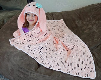 Hooded Bunny Blanket (3-6 years)- Ready to ship sale!