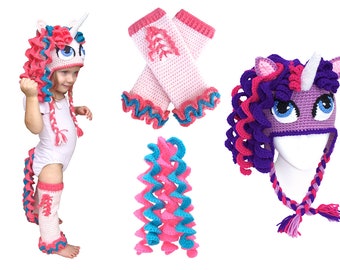 Crochet Unicorn Costume Pattern Pack. Easy Instructions for Cute Pony Beanie, Leggings & Tail to Make the Perfect Girly Costume (PDF FILE)