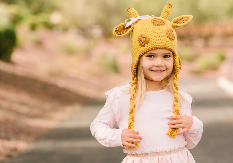 Crochet Giraffe Hat Pattern, Cute Baby, Kid or Adult Animal Beanie Digital Download Instructions, Easy DIY Gift and Photo Prop image 3