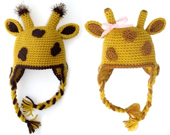 Crochet Giraffe Hat Pattern, Cute Baby, Kid or Adult Animal Beanie Digital Download Instructions, Easy DIY Gift and Photo Prop (PDF FILE)