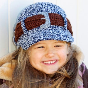 Crochet Jeans Style Hat Pattern. Easy Instructions for Cute, Trendy Girl's / Ladies Brimmed Cap Beanie for Kids, Teens & Adults PDF FILE image 5