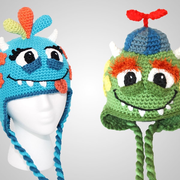 CROCHET PATTERN- Monster Hat Pattern For Boys & Girls (PDF File)