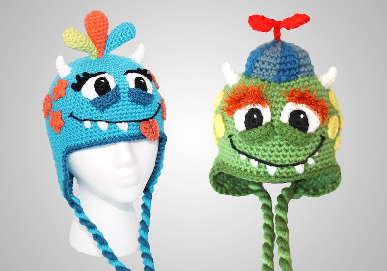 CROCHET PATTERN Monster Hat Pattern For Boys & Girls PDF File image 1