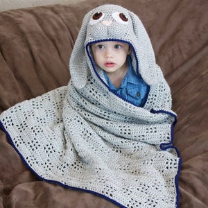 Crochet Bunny Blanket Pattern. Cute, Easy Instant Download Instructions for Hooded Wearable Afghan for Babies, Kids & Adults PDF File image 5