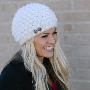 Crochet Fashion Hat Pattern. Easy Instructions for Beautiful Women's & Girl's Bobble Stitch Beanie for Baby, Kid, Teen and Adults PDF FILE image 2