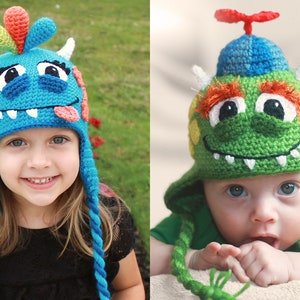 CROCHET PATTERN Monster Hat Pattern For Boys & Girls PDF File image 2