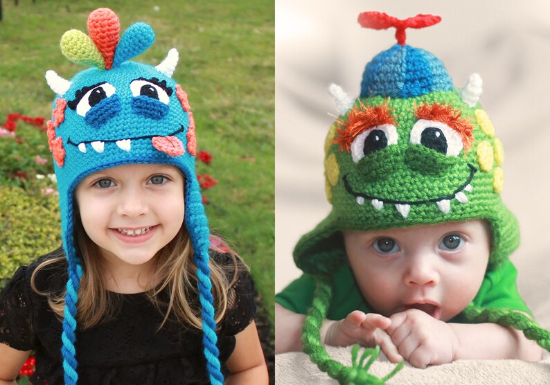 CROCHET PATTERN Monster Hat Pattern For Boys & Girls PDF File image 2