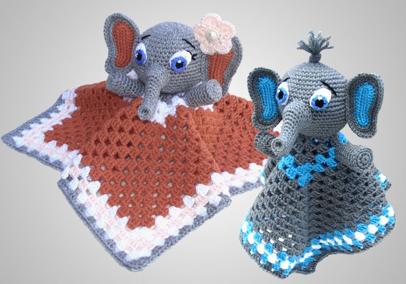 Crochet Elephant Lovey Pattern. Easy Instructions for Cute Boy Etsy