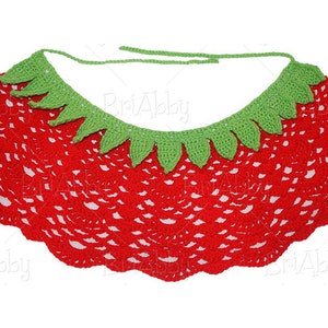 Crochet Strawberry Hat, Skirt & Pendant Outfit Pattern. Cute and Easy Written Tutorial for Dress Up Baby and Kid Costume PDF FILE image 3