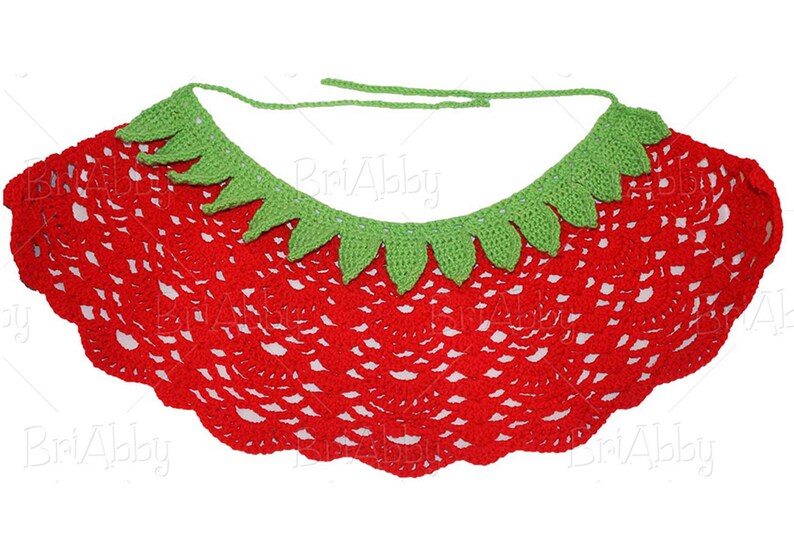 Crochet Strawberry Hat, Skirt & Pendant Outfit Pattern. Cute and Easy Written Tutorial for Dress Up Baby and Kid Costume PDF FILE image 3