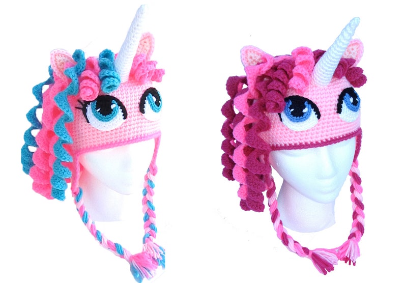 Crochet Unicorn Hat Pattern. Cute Pony Beanie Downloadable Instructions for baby girls, kids, teens and adults. Easy & Beautiful PDF FILE image 5