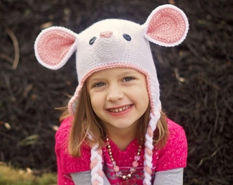 Häkelanleitung für Mäusemützen. Einfache Anleitung für Jungen & Mädchen Niedliche Tier Beanie in Baby, Kid, Teen und Erwachsene Größen (PDF-Datei)