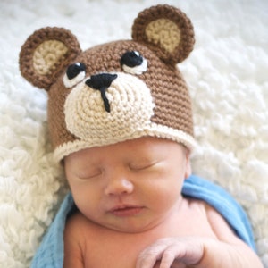 Crochet Bear Hat Pattern. Easy Instructions for Cute Boy & Girl Teddy Bear Animal Beanie for Babies, Kids, Teens and Adults PDF FILE image 6