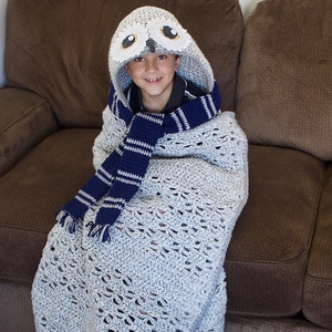 Crochet Owl Blanket Pattern. Easy Instructions for Cute Boy and Girl Wearable Hooded Afghan for Baby, Kid, Teen & Adult Gift PDF File image 7