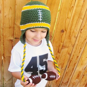 Crochet Football Beanie Pattern. Easy Instructions for Cool Sports Team Hat for Babies, Kids, Teens & Adults. Great Photo Prop PDF FILE image 4