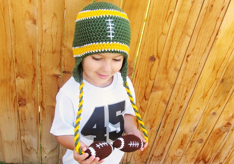 Crochet Football Beanie Pattern. Easy Instructions for Cool Sports Team Hat for Babies, Kids, Teens & Adults. Great Photo Prop PDF FILE image 4